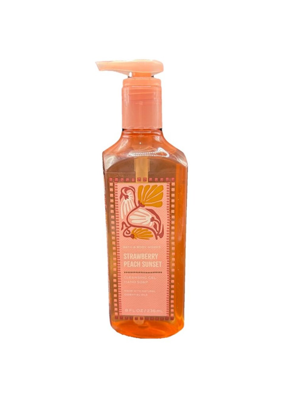 Bath & Body Works Strawberry Peach Sunset Cleansing Gel Hand Soap 8.75 oz Summer